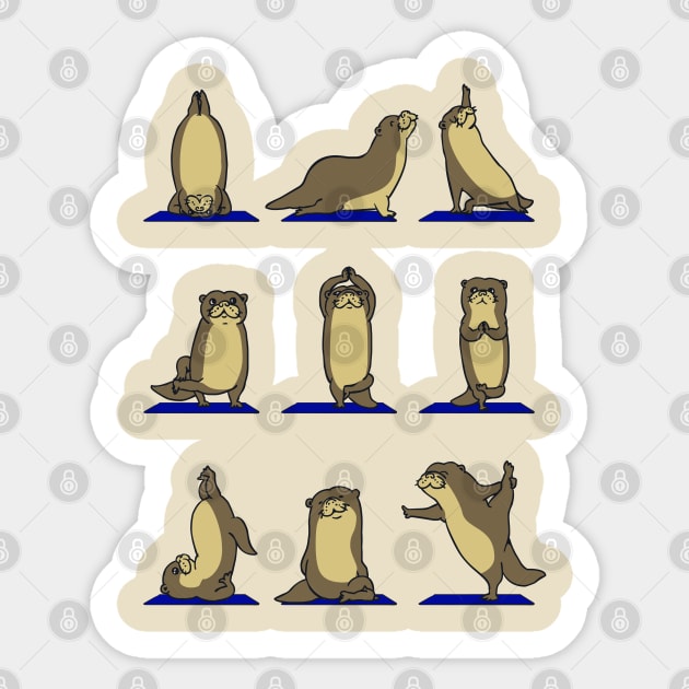 Otter Yoga Sticker by huebucket